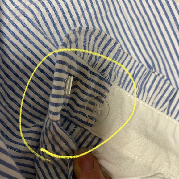 J. Crew Seersucker Striped Ruffle Shorts, blue and white stripes - Picture 10 of 14